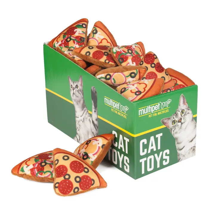 Catnip pizza toy for cats