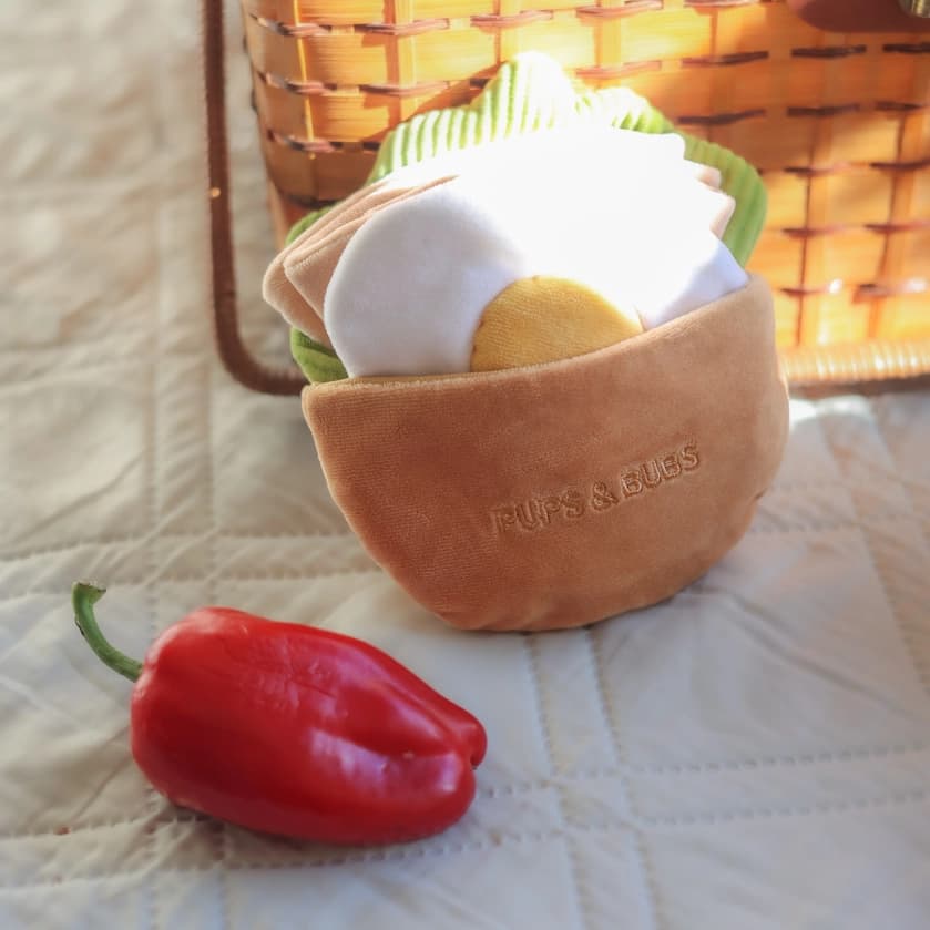 Pita pocket plush dog nosework toy